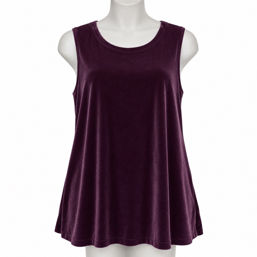 J. Jill Wearever Velvet Tunic Tank Top Women 4X Purple Whimsigoth Witchy Holiday